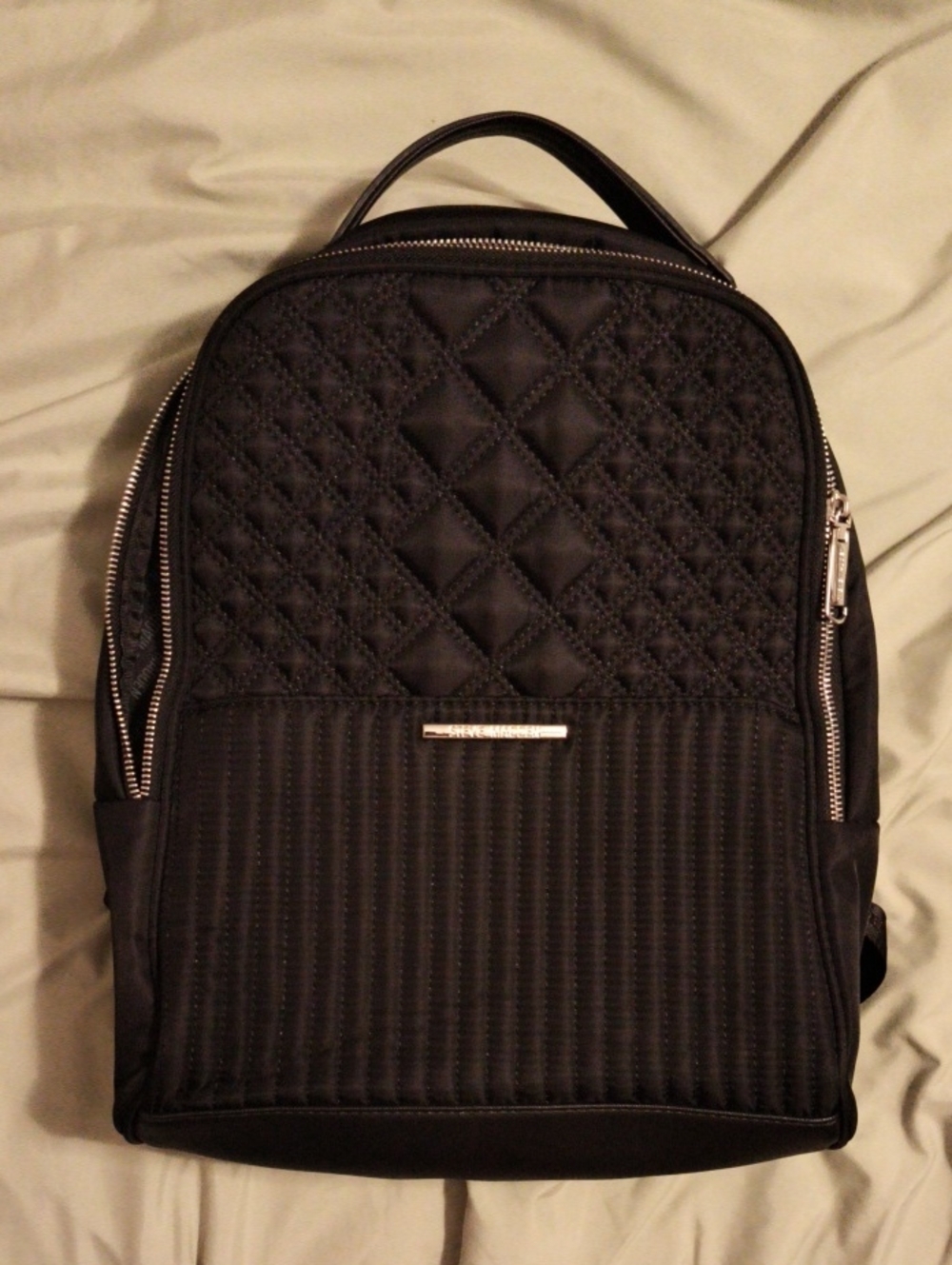 Black Steve Madden Quilted Backpack